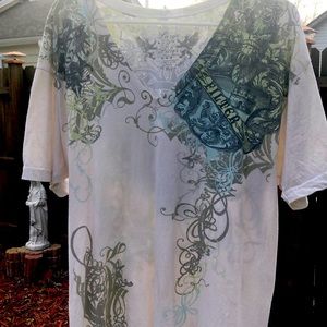 Large v neck filter tee for men